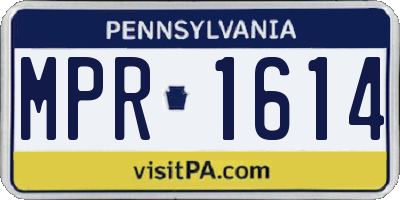 PA license plate MPR1614