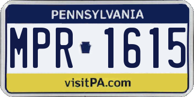 PA license plate MPR1615
