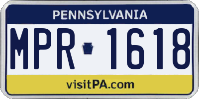 PA license plate MPR1618
