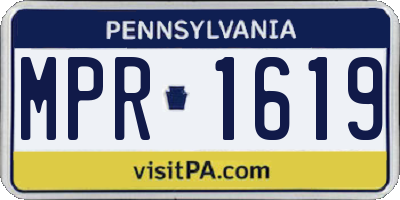 PA license plate MPR1619
