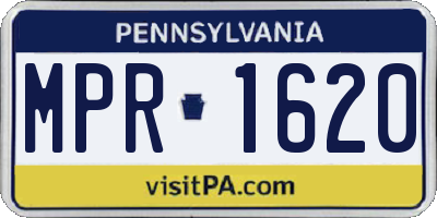 PA license plate MPR1620