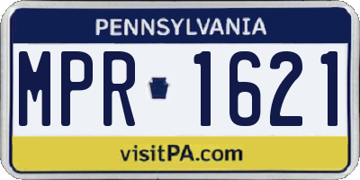 PA license plate MPR1621
