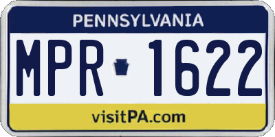 PA license plate MPR1622
