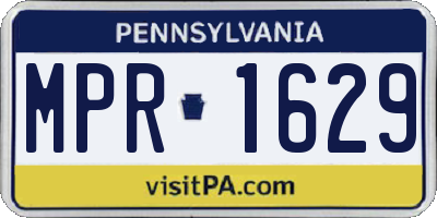 PA license plate MPR1629
