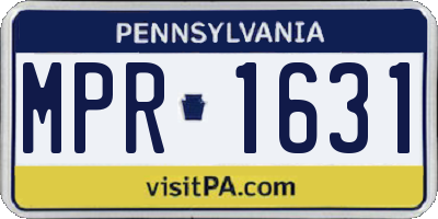 PA license plate MPR1631