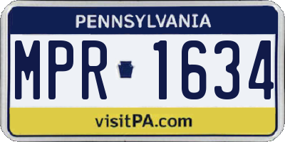 PA license plate MPR1634