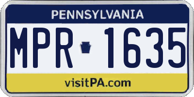 PA license plate MPR1635