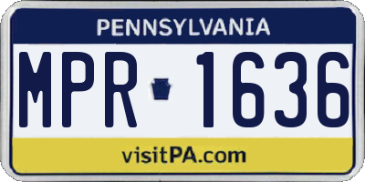 PA license plate MPR1636