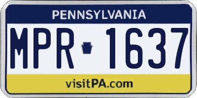 PA license plate MPR1637