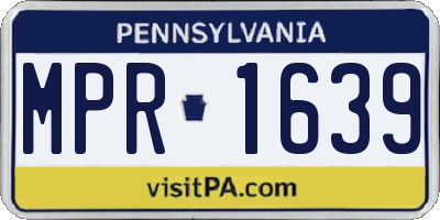 PA license plate MPR1639