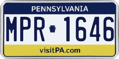 PA license plate MPR1646