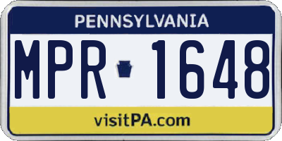 PA license plate MPR1648