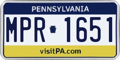 PA license plate MPR1651