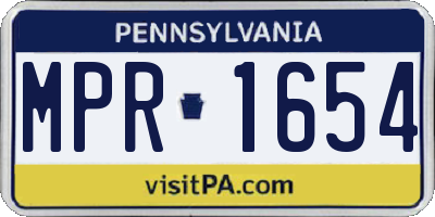PA license plate MPR1654