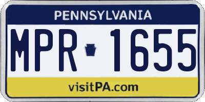 PA license plate MPR1655
