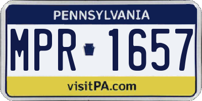 PA license plate MPR1657