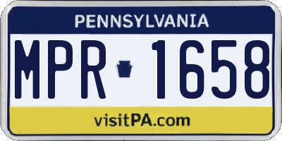 PA license plate MPR1658