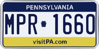 PA license plate MPR1660