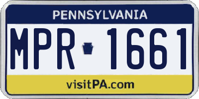 PA license plate MPR1661