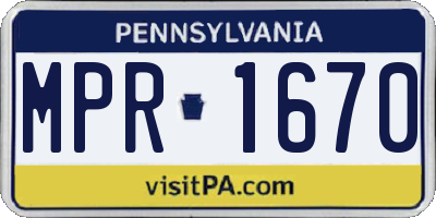 PA license plate MPR1670