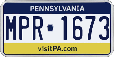 PA license plate MPR1673