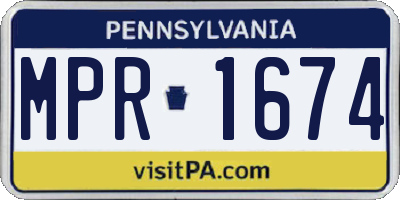 PA license plate MPR1674
