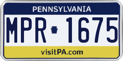 PA license plate MPR1675
