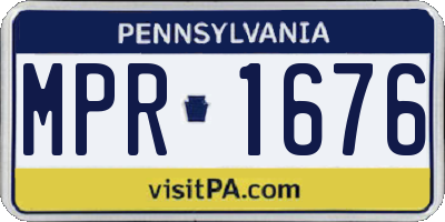 PA license plate MPR1676