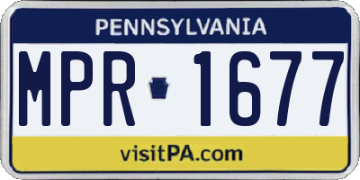 PA license plate MPR1677