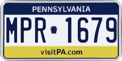 PA license plate MPR1679