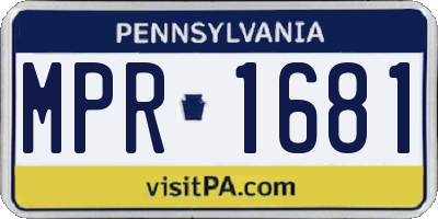 PA license plate MPR1681