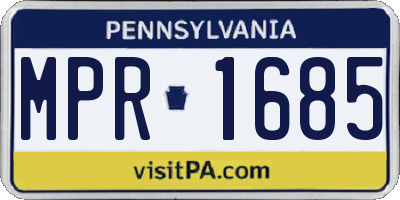 PA license plate MPR1685