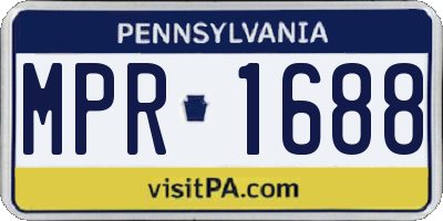 PA license plate MPR1688