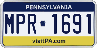 PA license plate MPR1691