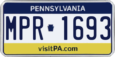PA license plate MPR1693