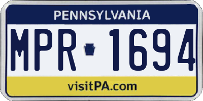 PA license plate MPR1694