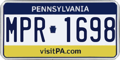 PA license plate MPR1698