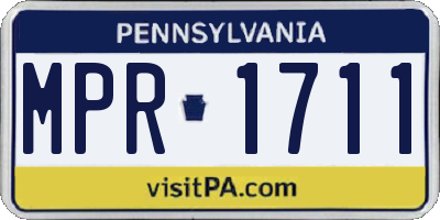 PA license plate MPR1711