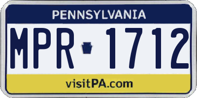 PA license plate MPR1712