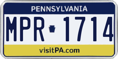 PA license plate MPR1714