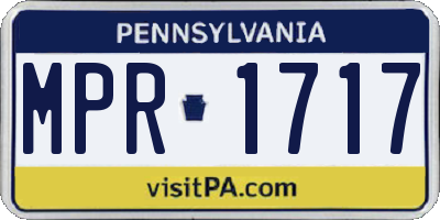 PA license plate MPR1717