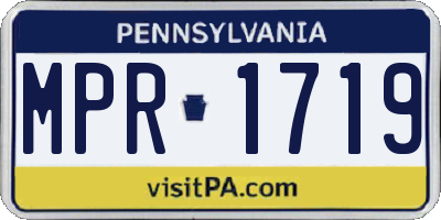 PA license plate MPR1719