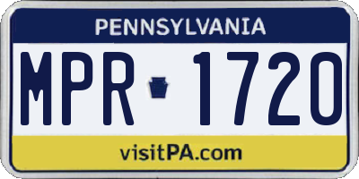 PA license plate MPR1720