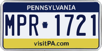 PA license plate MPR1721
