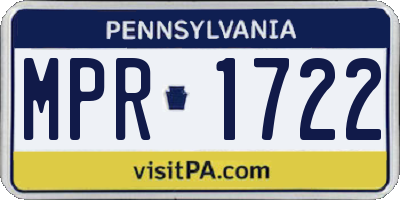 PA license plate MPR1722