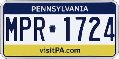 PA license plate MPR1724