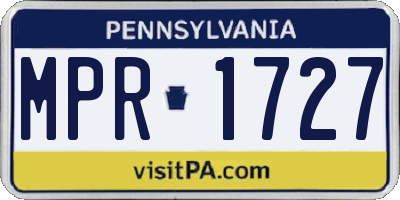 PA license plate MPR1727