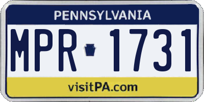 PA license plate MPR1731