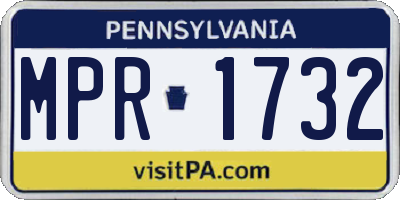 PA license plate MPR1732