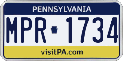 PA license plate MPR1734